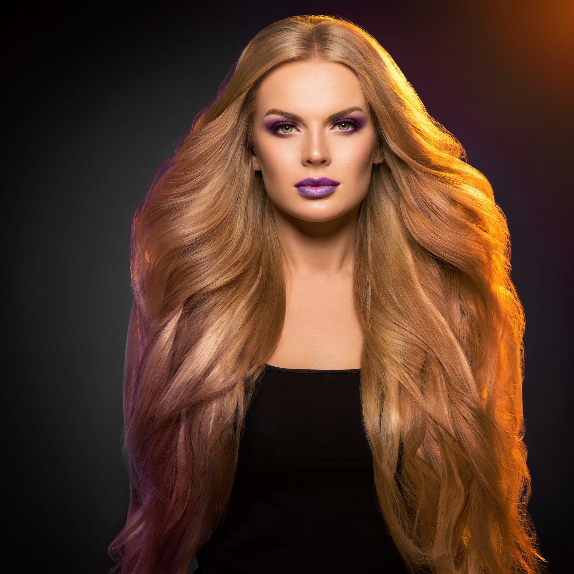 Glamour woman beautiful hairstyle fashion make up